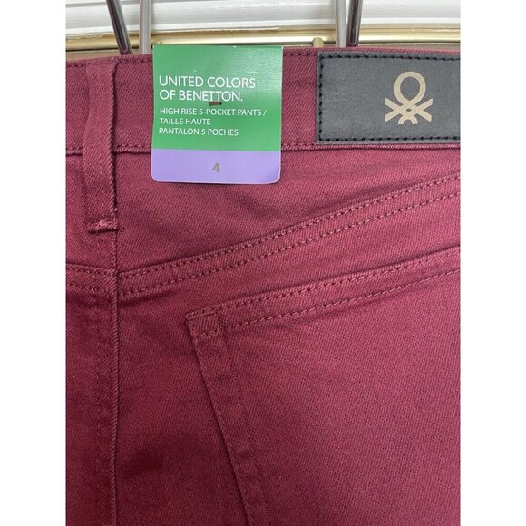 Benetton Skinny Pants Olive Green 5-Pocket Stretchy Slim Women’s Jeans - Picture 4 of 5